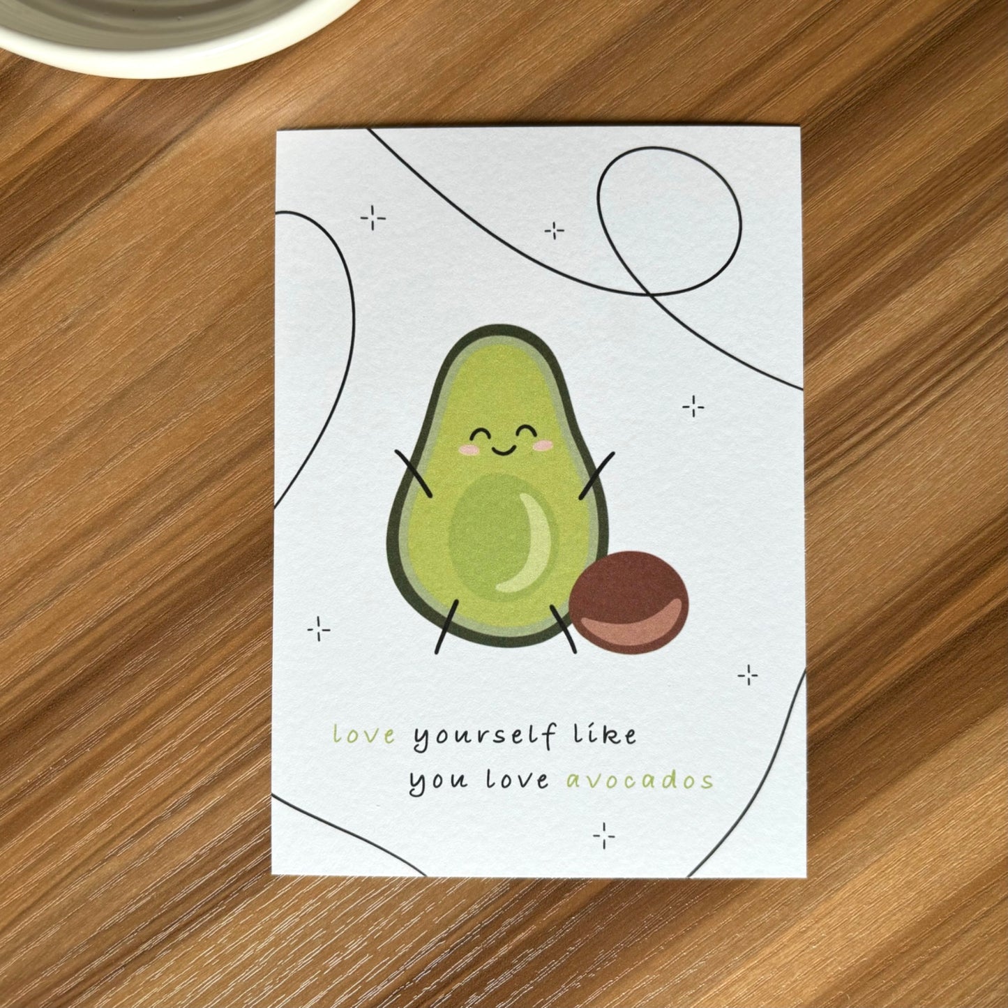 Postkarte Avocado