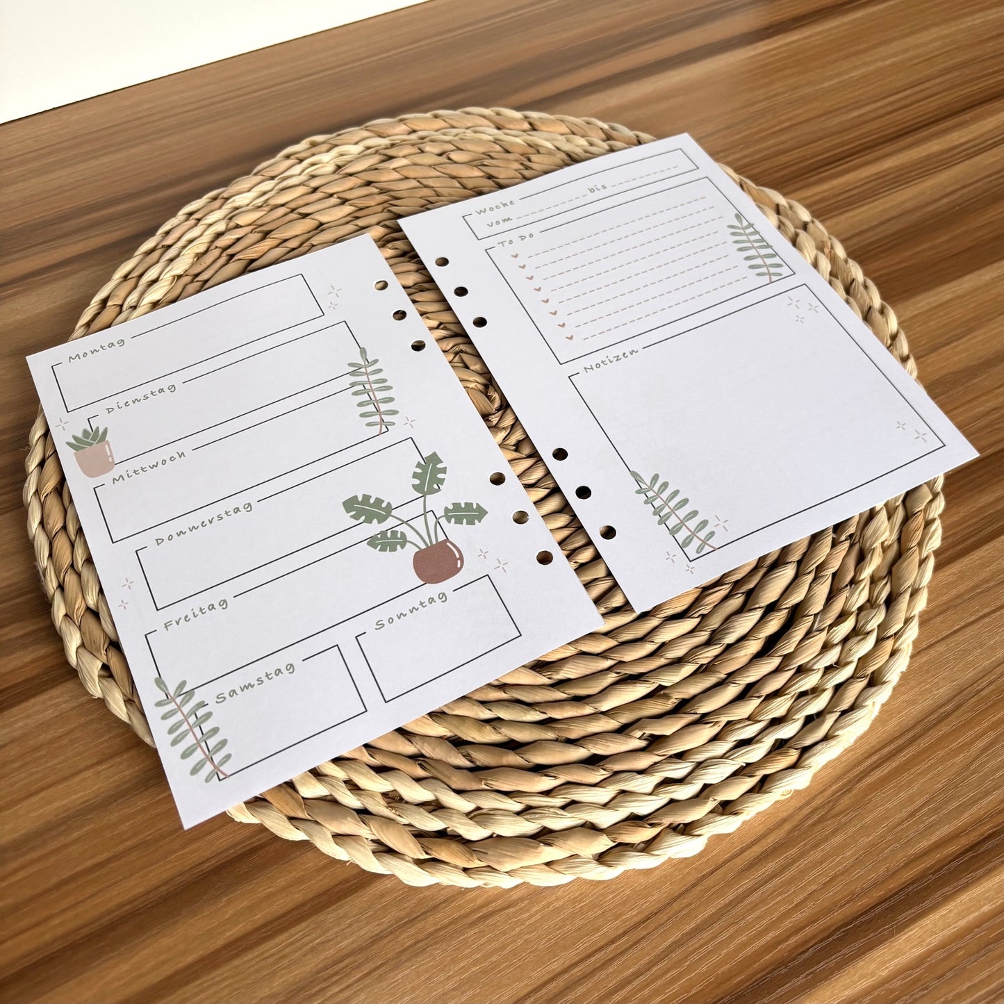 Journal Inlays - Wochenplaner Pflanzendesign - undatiert