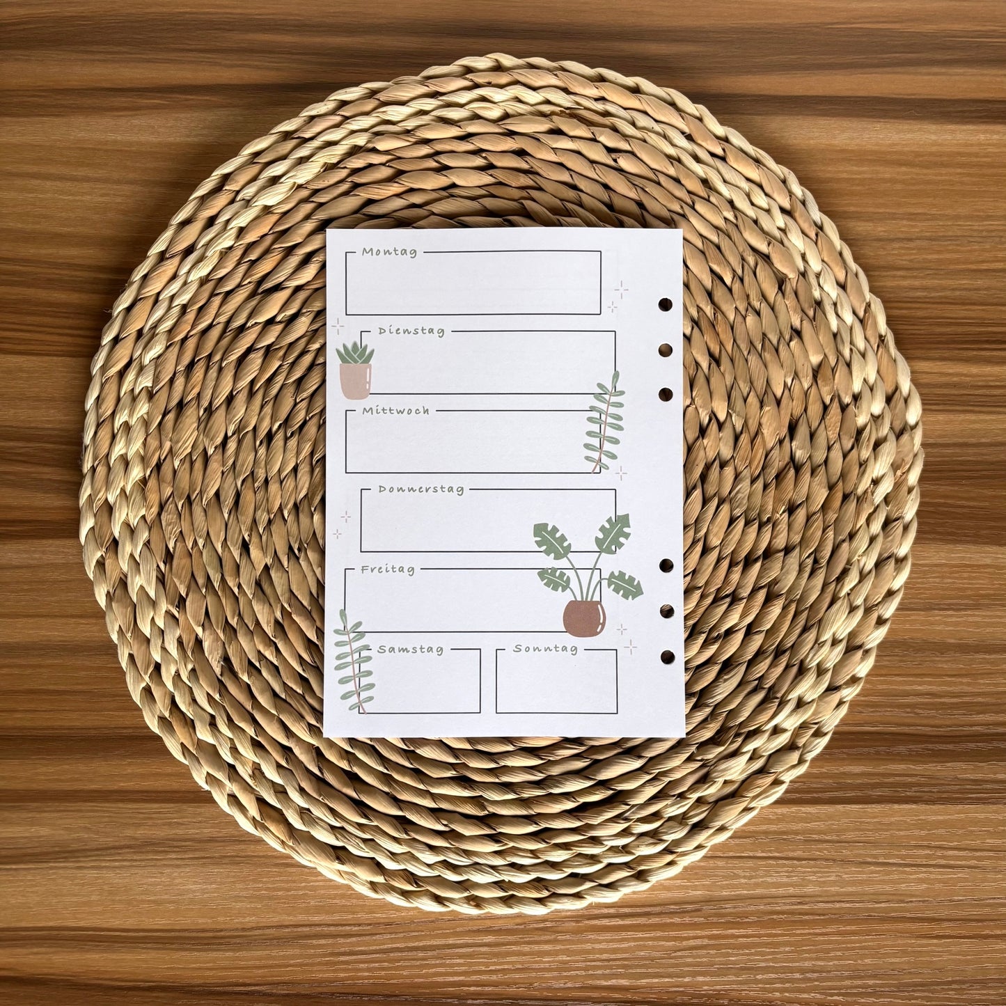 Journal Inlays - Wochenplaner Pflanzendesign - undatiert