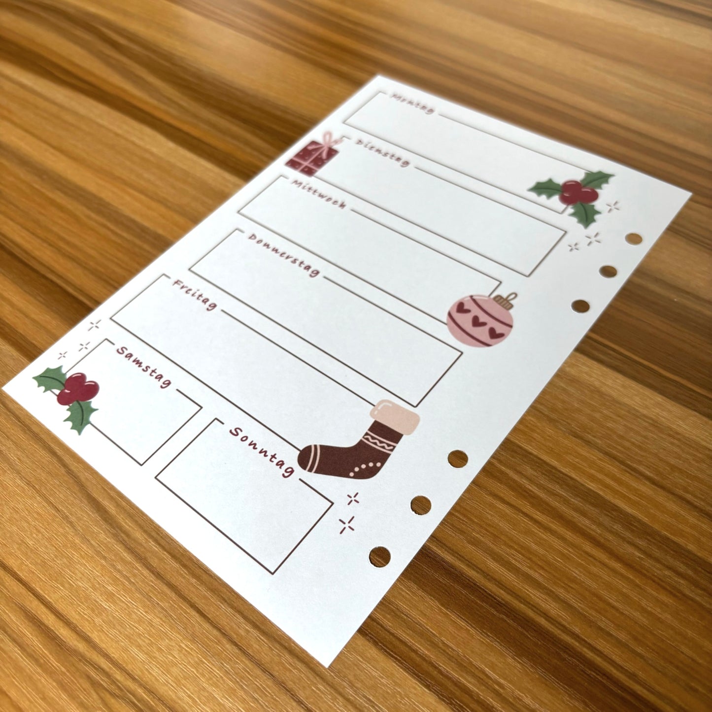 Journal Inlays - Wochenplaner Weihnachten - undatiert
