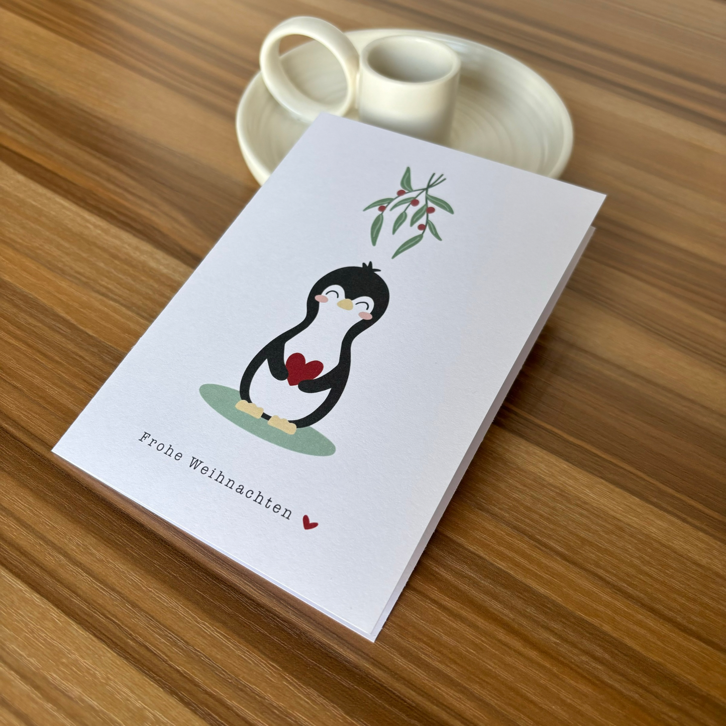Weihnachtskarte Pinguin III