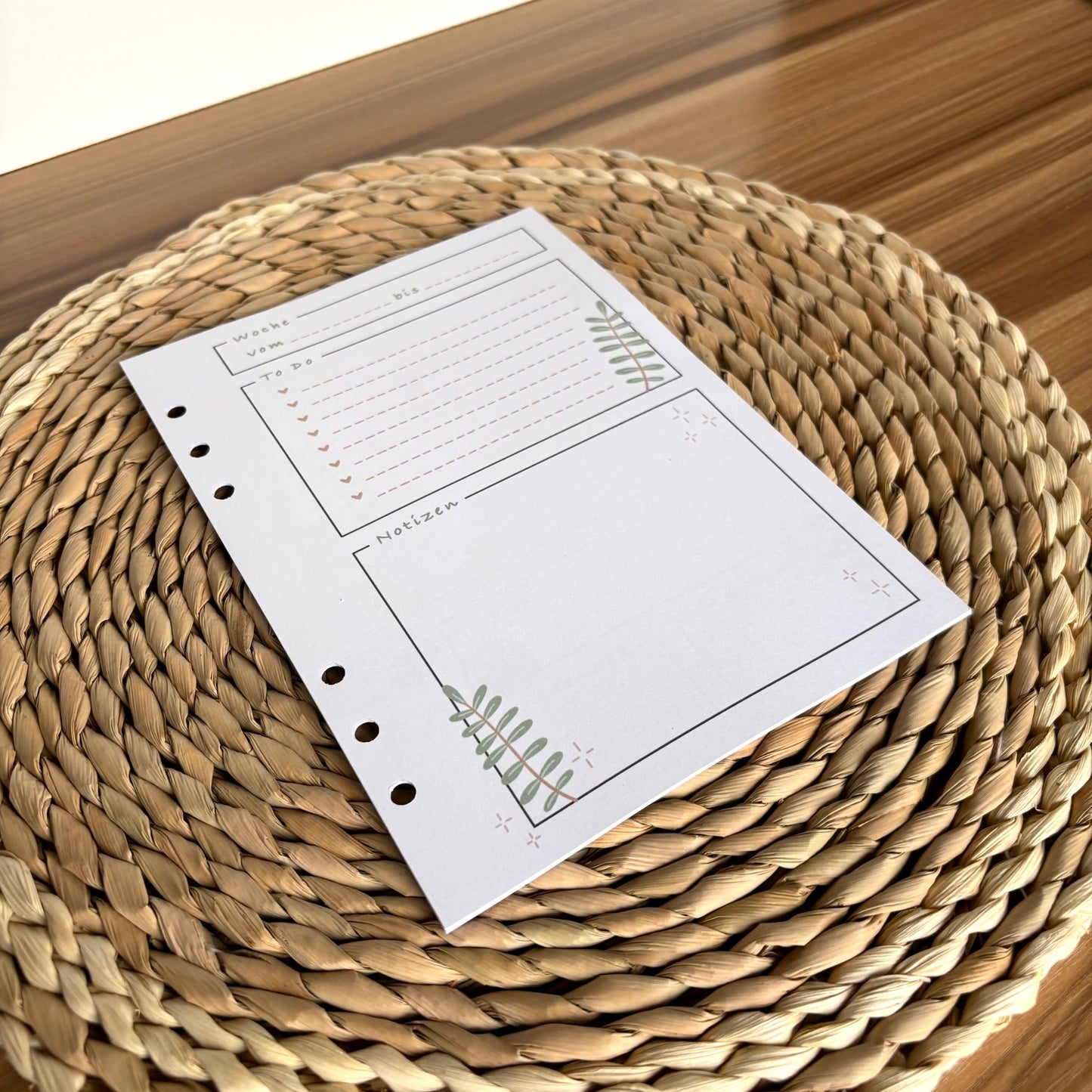Journal Inlays - Wochenplaner Pflanzendesign - undatiert
