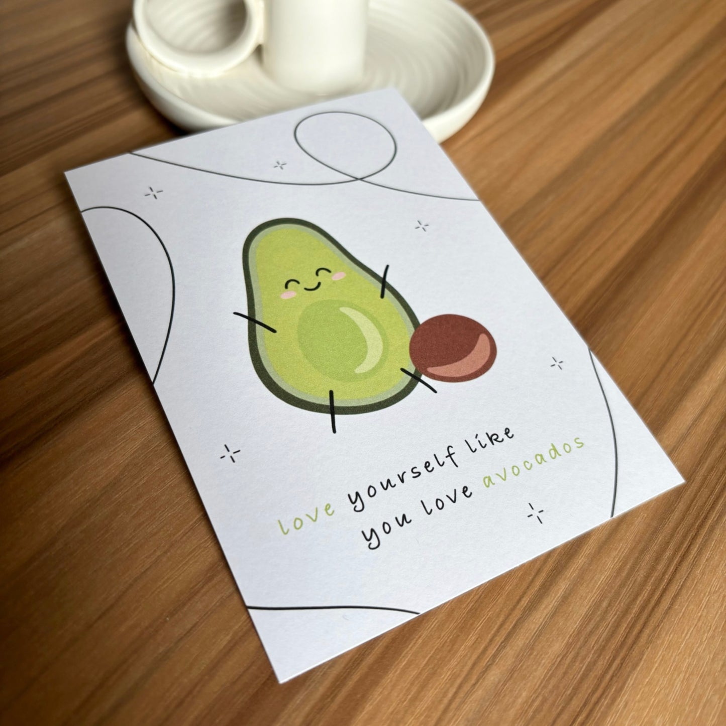 Postkarte Avocado
