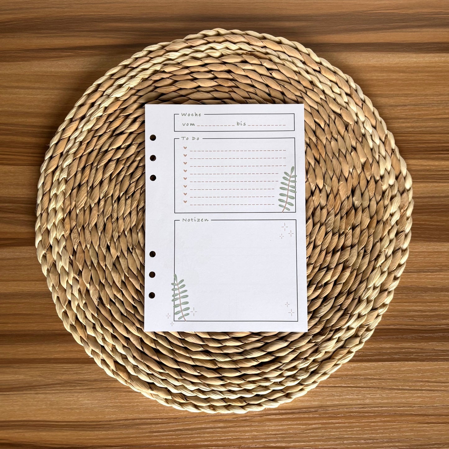 Journal Inlays - Wochenplaner Pflanzendesign - undatiert