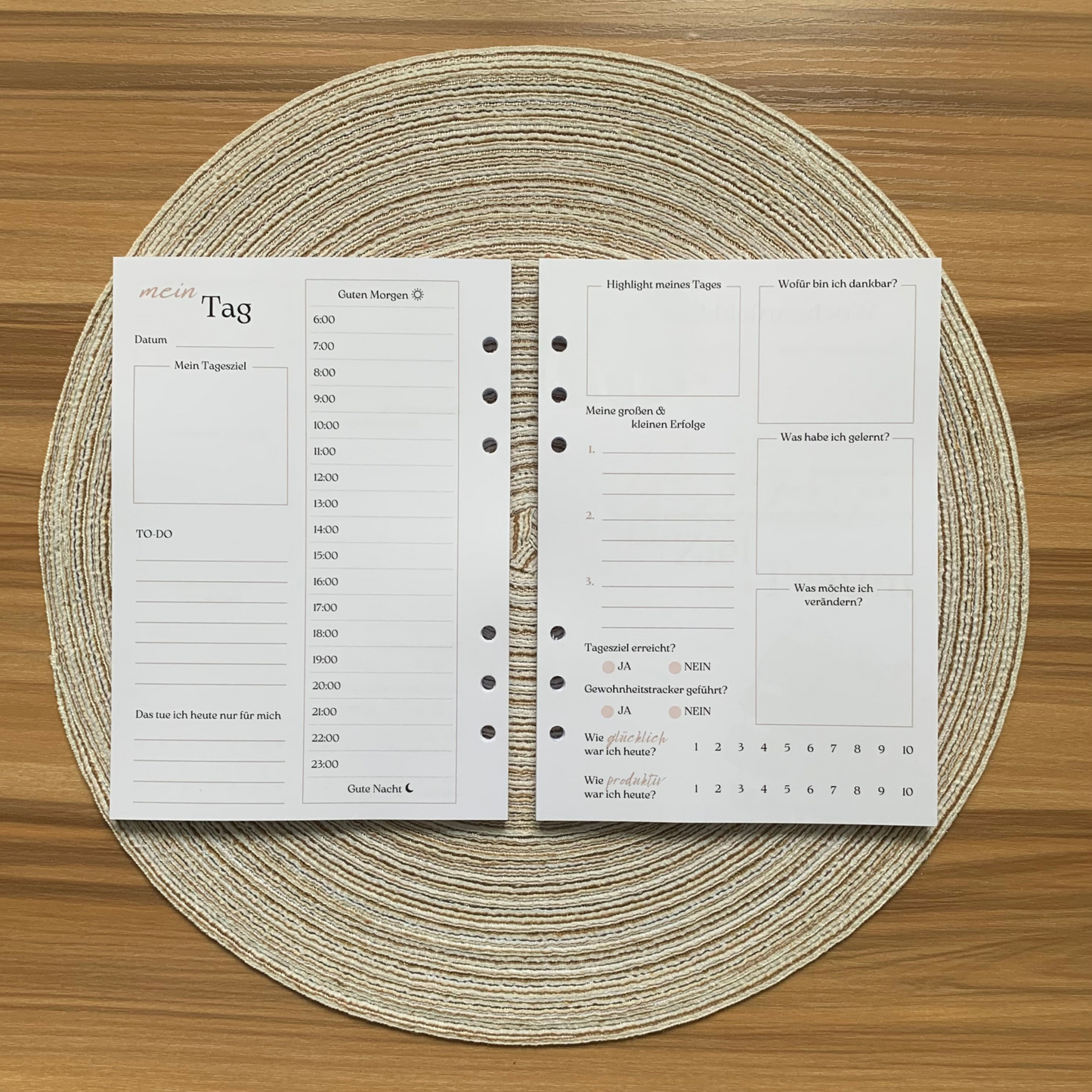 Feel Good Journal Inlays Innenansicht
