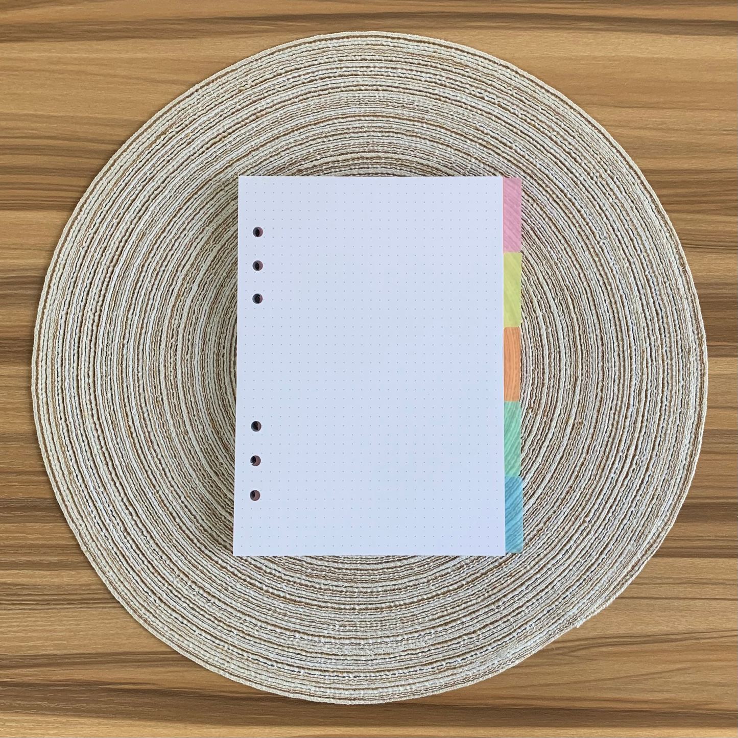 Journal Inlays gepunktet mit bunten Registern