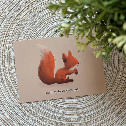 Postkarte Eichhörnchen