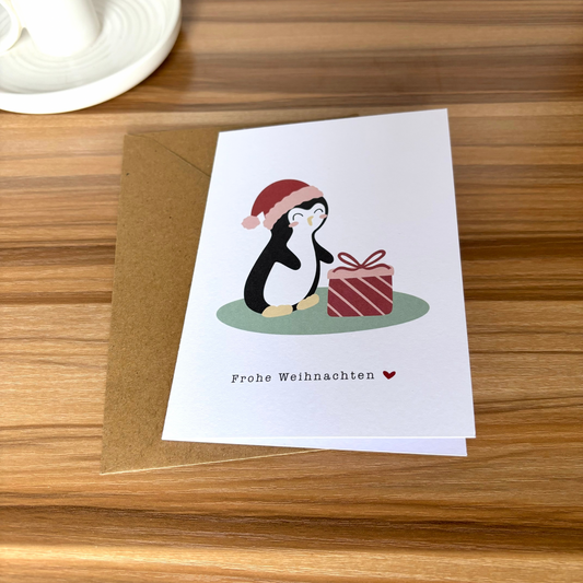 Weihnachtskarte Pinguin IV