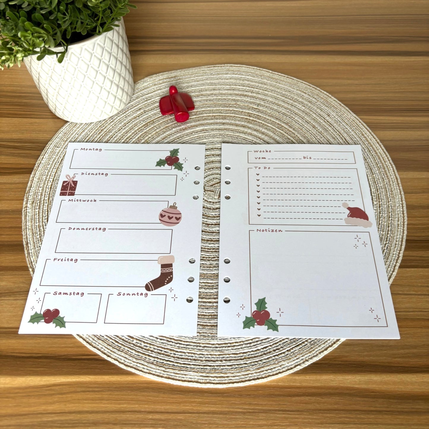 Journal Inlays - Wochenplaner Weihnachten - undatiert