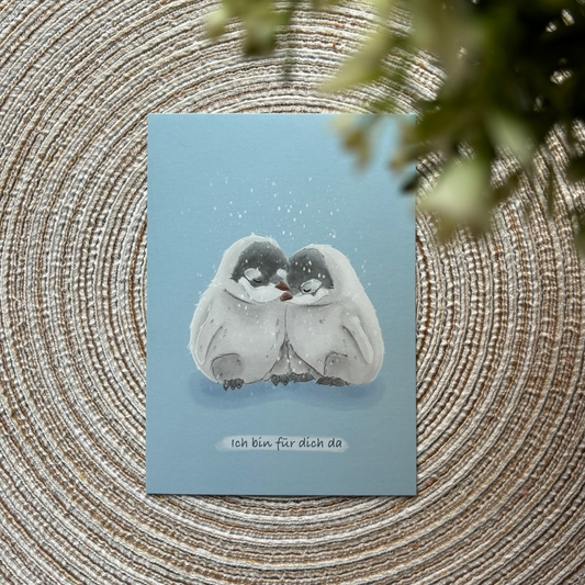 Postkarte Pinguin