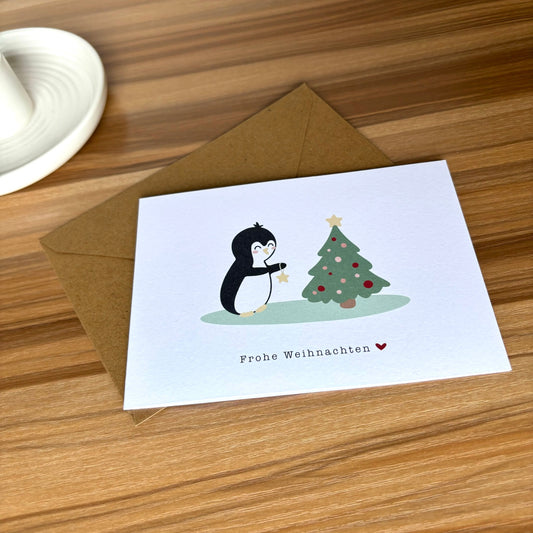 Weihnachtskarte Pinguin V