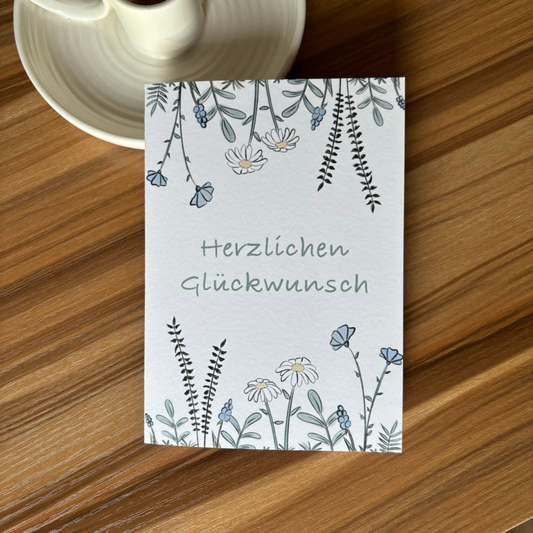 Geburtstagskarte Blumenwiese